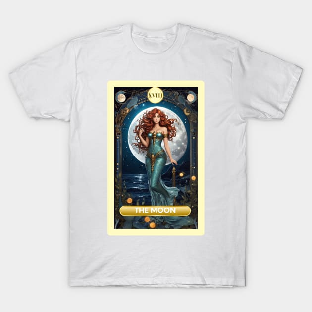 The Moon Card From the Light Mermaid Tarot Deck. T-Shirt by MGRCLimon